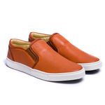 Sapatênis Slip On Couro Terracota Forro de Couro Berlutini