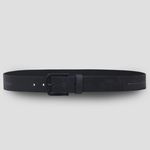 Cinto em couro liso preto com detalhe costura Leo
