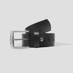 Cinto em couro liso preto minimalista Ben