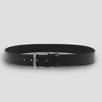 Cinto em couro liso preto minimalista Ben