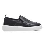 Slip On Couro Tressê Preto Cloud