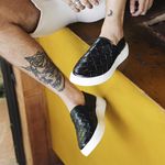 Slip On Couro Tressê Preto Cloud