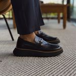 Loafer Mocassim Magnum All Black Couro Preto