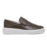 Sapato Loafer Mocassim Master Couro Verde Oliva