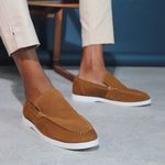 Mocassim Masculino Titan Em Camurça Caramelo 