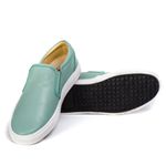 Sapatênis Slip On Couro Verde Menta Forro de Couro Berlutini