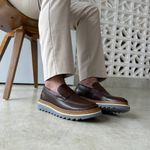 Loafer Orion Couro Café Sola Tratorada 