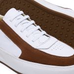 Tênis Casual Bold Sneaker Em Couro Branco/Caramelo