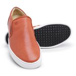 Sapatênis Slip On Couro Terracota Forro de Couro Berlutini