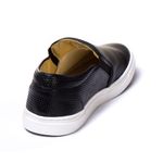 Sapatênis Slip On Couro Preto Forro de Couro Berlutini