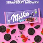 BARRA MILKA OREO STRAWBERRY SANDWICH 95G