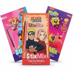 STIXMIX NARUTO/ BOB ESPONJA/ PATRULHA CHOCOLATE E MORANGO 40G 