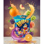 BALA MASTIGÁVEL INSETO SABOR UVA LARANJA E PESSEGO 40G