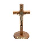 Crucifixo Mesa e parede - Madeira Cilíndrica São Bento 17 cm 