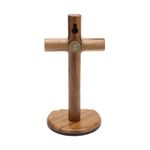 Crucifixo Mesa e parede - Madeira Cilíndrica São Bento 17 cm 