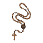 Terço de Madeira com Cordão - São Padre Pio - 8mm