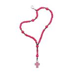Pulseira Terço Cruz Rosa Infantil