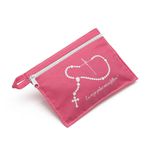 ​Terço Nossa Senhora De Fátima Eu Rezo Pelos Meus Filhos Com Bolsa Rosa