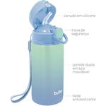 Garrafa térmica Parede Dupla Com Canudo 400 ml - Azul