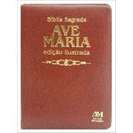 Bíblia Ave Maria - Edição Ilustrada - Média - Marrom