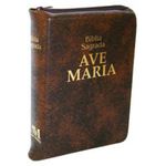 Bíblia Ave Maria - Zíper Média Marrom