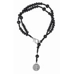 Pulseira Terço - Madeira Preta 4mm com medalha de São Bento