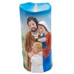Sagrada Família Luminária Vela 17.5 cm - Enfeite Resina