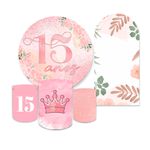 Kit Casadinho Capa Painel + Trio Capa Cilindros 15 Anos Rosa