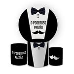 Kit Capa Painel Redondo + Trio Cilindros Decoração Festa Dia dos Pais 