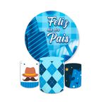 Kit Capa Painel Redondo + Trio Cilindros Decoração Festa Dia dos Pais 