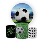 Kit Capa Painel Redondo + Trio Cilindros Decoração Festa Aniversário Infantil Futebol