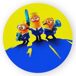 Painel Redondo 1,50 x 1,50 Veste Facil Com Elastico Tema Meu Malvado Favorito Personagem Minions