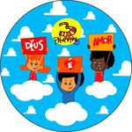 Capa Painel Redondo Decorativo Tema 3 Palavrinhas Decoração Festa Infantil