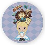 Capa Painel Redondo Decorativo Tema Alice no Pais das Maravilhas Decoração Festa Infantil