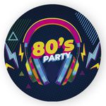 Capa Painel Redondo Decorativo Tema Anos 80 Retrô Discoteca Decoração Festa