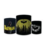 Trio Capas de Cilindros Sublimados Decorativo Tema Infantil Herói Menino Batman Decoração Liga das Justiça
