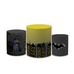 Trio Capas de Cilindros Sublimados Decorativo Tema Infantil Herói Menino Batman Decoração Liga das Justiça