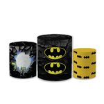 Trio Capas de Cilindros Sublimados Decorativo Tema Infantil Herói Menino Batman Decoração Liga das Justiça