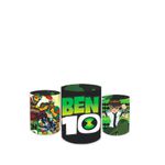 Trio Capas de Cilindros Sublimados Decorativo Tema Ben 10 Herói Alien Decoração Infantil Menino