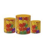 Trio Capas de Cilindros Sublimados Decorativo Tema Infantil Bolofofos Decoração Festa Menino Menina Colorido