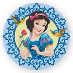 Capa Painel Redondo Decorativo Tema Princesa Branca de Neve Decoração Festa Menina