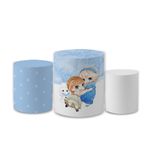 Trio Capas de Cilindros Sublimados Decorativo Tema Frozen Elsa Filme Infantil Decoração Festa