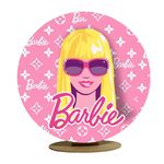 Capa Mini Painel Redondo 50x50cm Decorativo Tema Barbie Girl Menina Festa Decoração