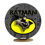 Capa Mini Painel Redondo 50x50cm Decorativo Tema Batman Herói Decoração Festa Menino