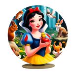 Capa Mini Painel Redondo 50x50cm Decorativo Tema Branca de Neve Princesa Decoração Festa Menina