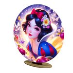 Capa Mini Painel Redondo 50x50cm Decorativo Tema Branca de Neve Princesa Decoração Festa Menina