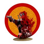Capa Mini Painel Redondo 50x50cm Decorativo Tema Deadpool Anti Herói Decoração Festa Infantil