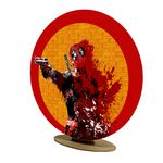 Capa Mini Painel Redondo 50x50cm Decorativo Tema Deadpool Anti Herói Decoração Festa Infantil