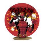 Capa Mini Painel Redondo 50x50cm Decorativo Tema Deadpool Anti Herói Decoração Festa Infantil