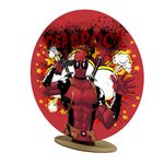 Capa Mini Painel Redondo 50x50cm Decorativo Tema Deadpool Anti Herói Decoração Festa Infantil